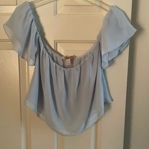 Off the shoulder chiffon top